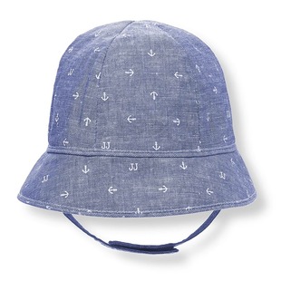 3个月男童小帽檐户外帽 JACK纯棉浅灰色船盾图案0 JANIE AND