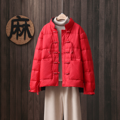 复古名族风轻薄羽绒服女