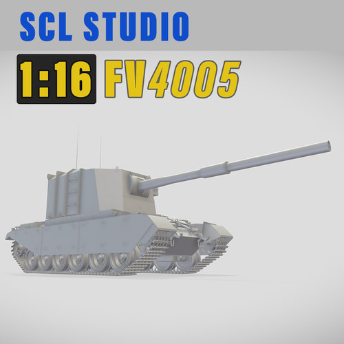 1/16 FV4005英国坦克歼击车遥控模型183mm重炮 rc全比例遥控金属
