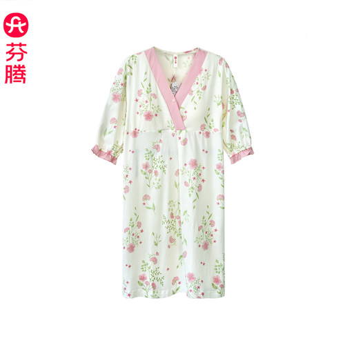 芬腾大码纯棉薄款睡裙女士连衣裙
