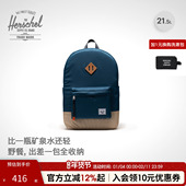 Herschel赫行轻量系列Heritage双肩包21.5升拉链包通勤大容量书包