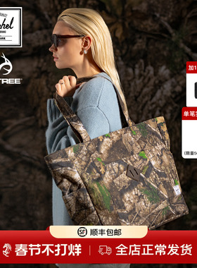 Herschel赫行 REALTREE联名Tote 24.5L大容量单肩休闲包托特包