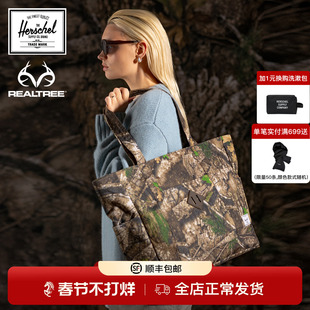 Herschel赫行 REALTREE联名Tote 24.5L大容量单肩休闲包托特包