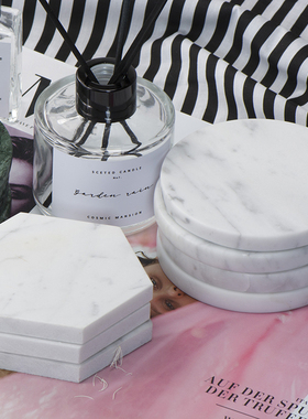 北欧大理石杯垫咖啡圆形防烫正方隔热拍照ins饰品手伴底座垫杯托