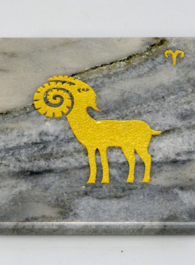 绿色大理石杯垫抽象图案家居饰品白色方形陈列装饰摆件