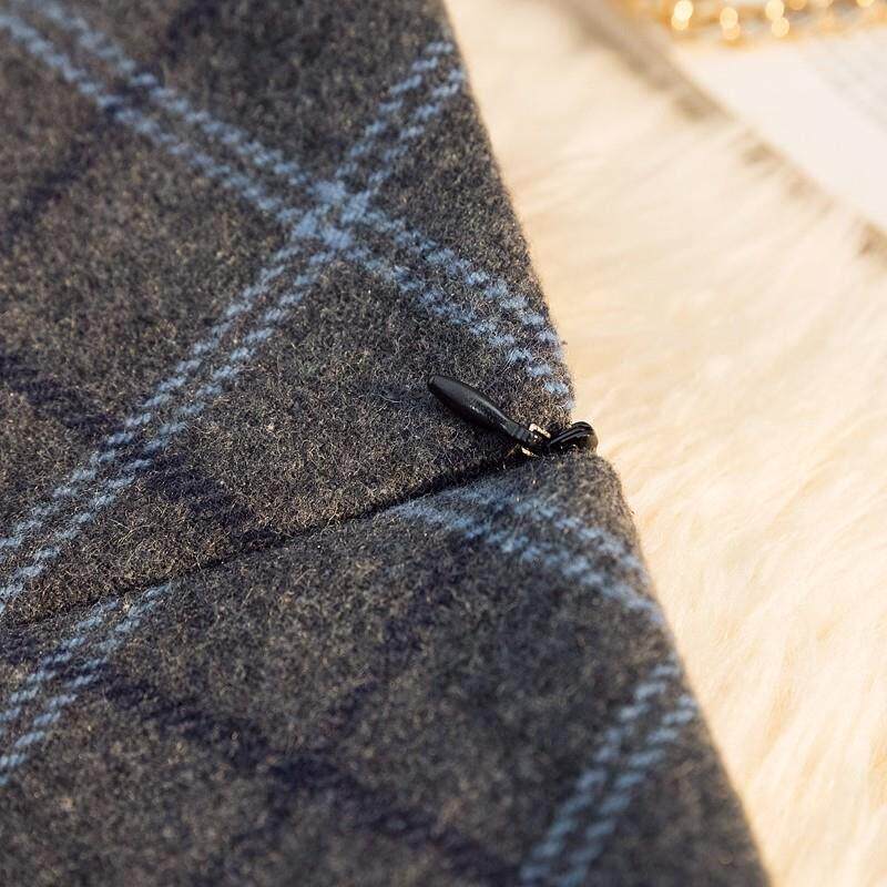 灰色短款DOE子半身裙女字225年冬高PVF毛呢a显瘦臀0格小个子腰秋