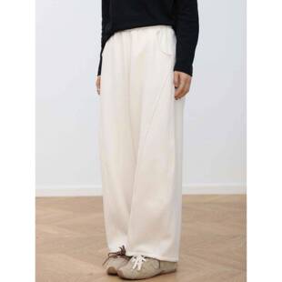 SNE木FHI社品韩系加绒裤毛休闲女三冬装新加厚罗卜裤百搭裤子呢