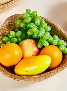 侘寂风创意不规则木碗果盘零食收纳木盆整木根雕原木果盘收纳神器
