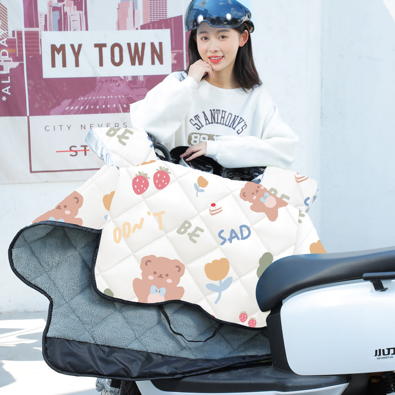 电动车挡风被冬季加绒加厚电瓶摩托车防水秋冬防风罩新款加大加宽