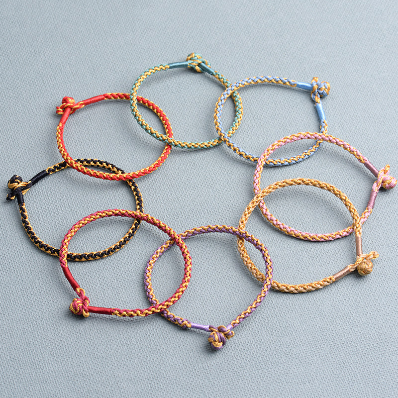 无需自编八股辫龙鳞结饰品手绳男女成品同款手链红绳多色供应