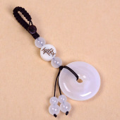 玛瑙玉髓汽车钥匙扣创意莲花菩提钥匙链包包挂饰钥匙挂件平安扣女