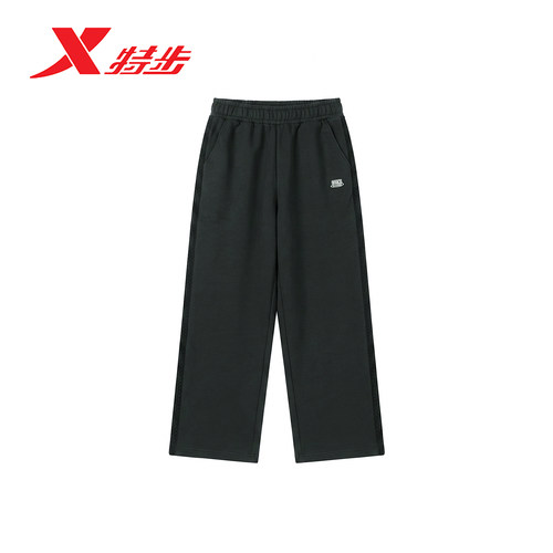 特步休闲长裤男裤2026秋季新款宽松直筒运动裤974329630046