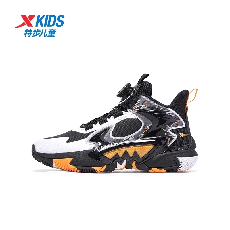 特步儿童篮球鞋大魔王男童2024冬季新款中大童皮面防滑耐磨运动鞋
