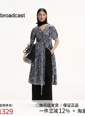 播商场同款海边度假碎花连衣裙女25夏季新款收腰长裙BDS2LD2480