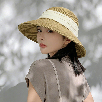 时尚法式高级感遮阳草帽女夏季2026新款海边度假百搭渔夫帽0603z