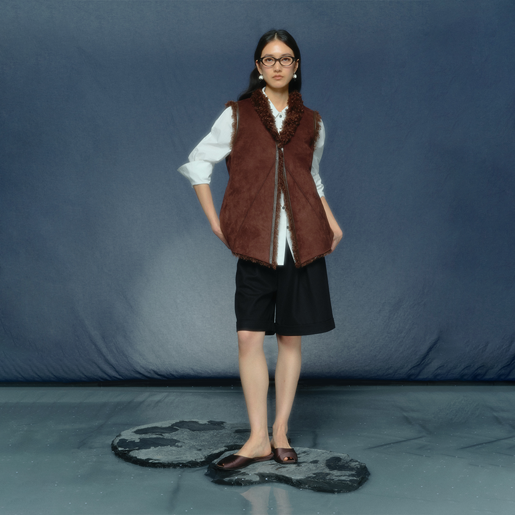 月泠泠YUELINGLING 「蓼风」两穿环保皮草马甲