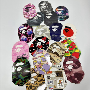 CAMO STICKERS STA MILO 黑色彩色贴纸 现货 猴子猿人头迷彩 BAPE