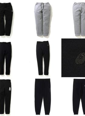 现货 BAPE SWEAT PANTS 猿人头小标 卫裤 黑色 灰色 休闲运动裤