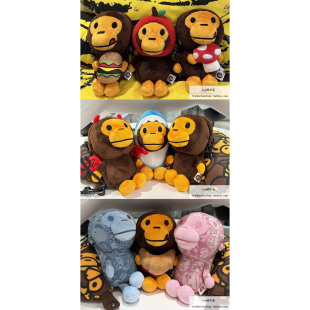 MILO BABY 可爱毛绒小猴子 鲨鱼卡通图案 手机包 现货 斜挎 BAPE