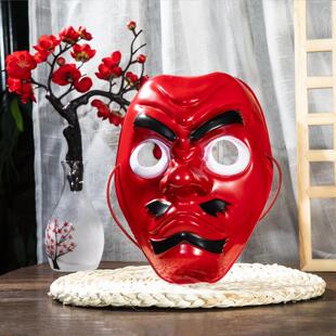 NEW搞笑万圣节恐怖日本红白鬼首般若面具能剧天狗快手唐面具