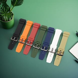 适配咔西欧手表带AE-1200 SGW400 F-108 W-218小方块硅胶表带18mm