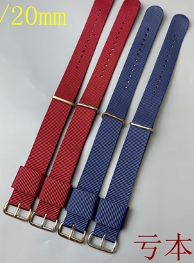 适用dw尼龙手表带藏蓝色红色男女原装帆布配件18mm20mm玫瑰金色扣