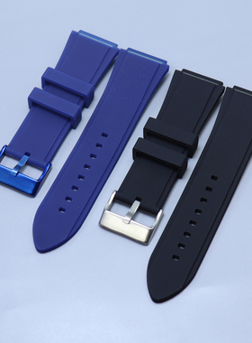 适配盖尔斯表带W0247G3 0040G3 1049G2运动硅胶表带GUESS蓝色凸口
