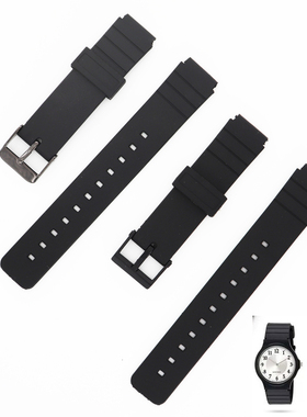 替换卡西欧凸口树脂表带MQ24/58/104/41/MW59经典小黑表表带16mm