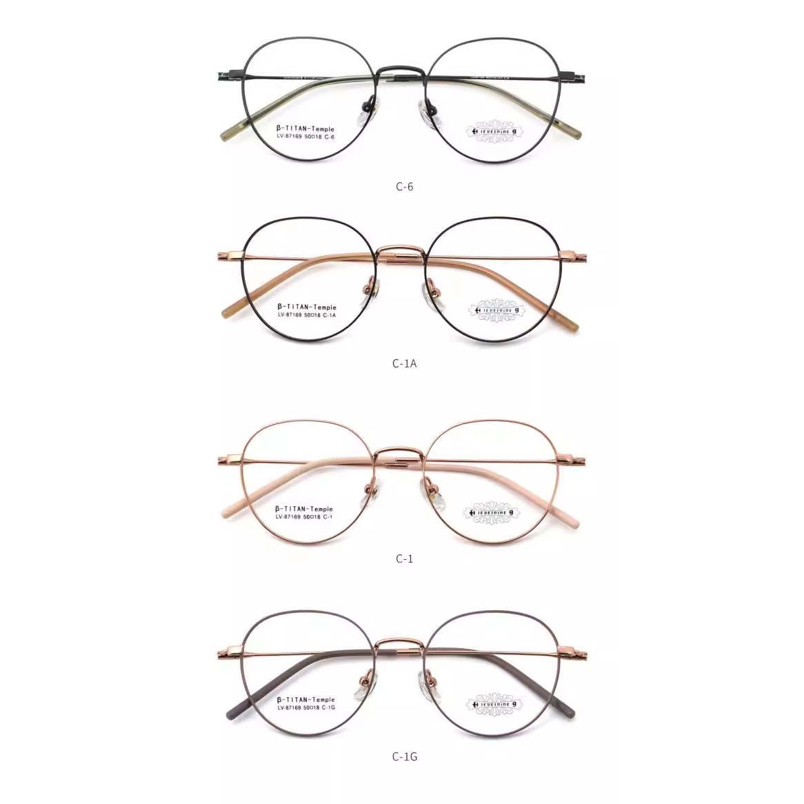 哥拓普眼镜架 levelnine/β钛超轻潮流文艺复古近视镜框 LV-87169