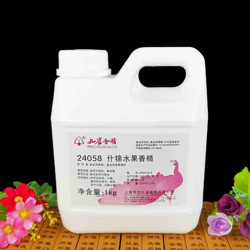 孔雀什锦水果香精1kg 复合杂果味饮料罐头钓鱼饵小药食品添加剂
