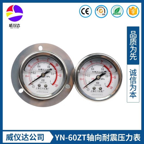 轴向耐震压力表yn60zt