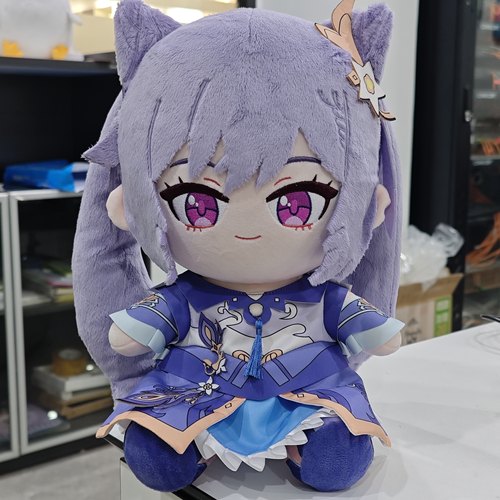 原神刻晴棉花娃娃30cm坐姿骨架换装玩具同人原创正版毛绒公仔玩偶