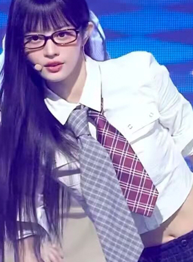 illit朴敏珠minju同款卢惟那A-na长短款学院白衬衫女长袖修身上衣