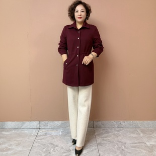 高端阔太太妈妈秋装外套洋气中老年休闲百搭长袖大码宽松短款风衣