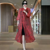 外披开衫 高端气质夏季 风衣 宽松妈妈薄款 防晒大码 长款 连帽外套时尚