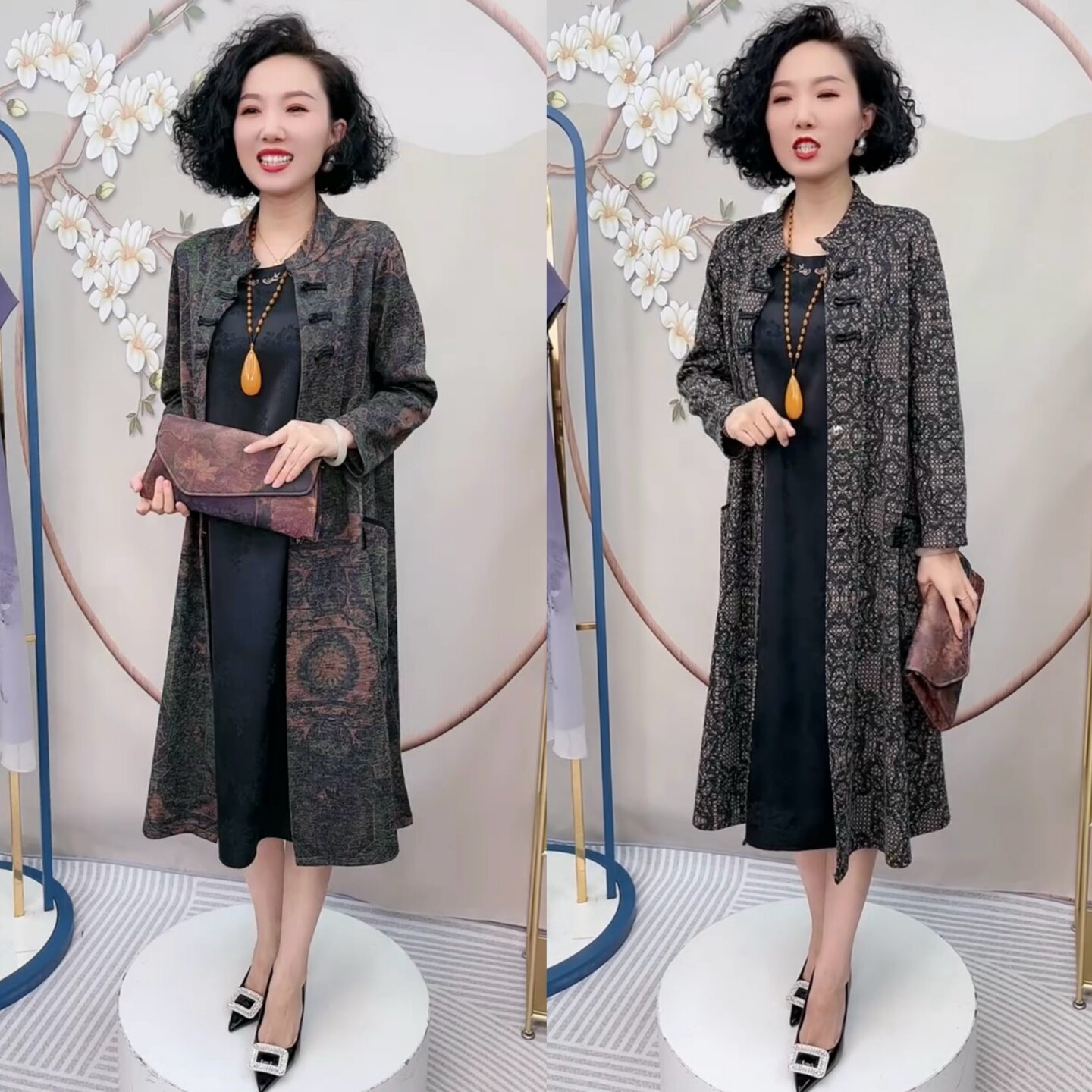 高端秋装新款中老年妈妈宽松遮肉大码气质长款过膝风衣阔太太外套