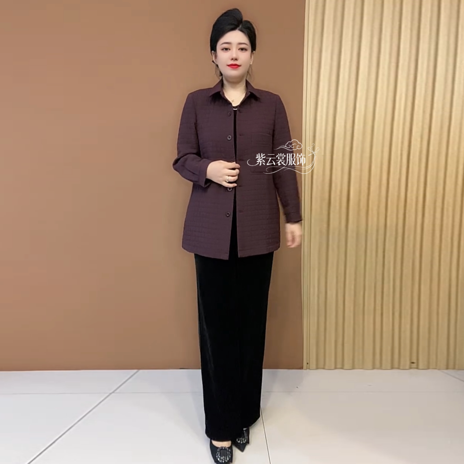 春秋新款翻领风衣外套中长款中老年妈妈时尚休闲宽松大码国风上衣