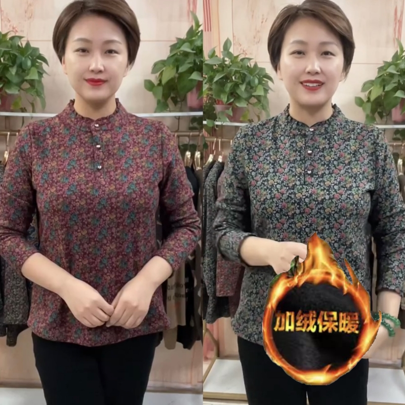 冬季新款德绒妈妈装上衣