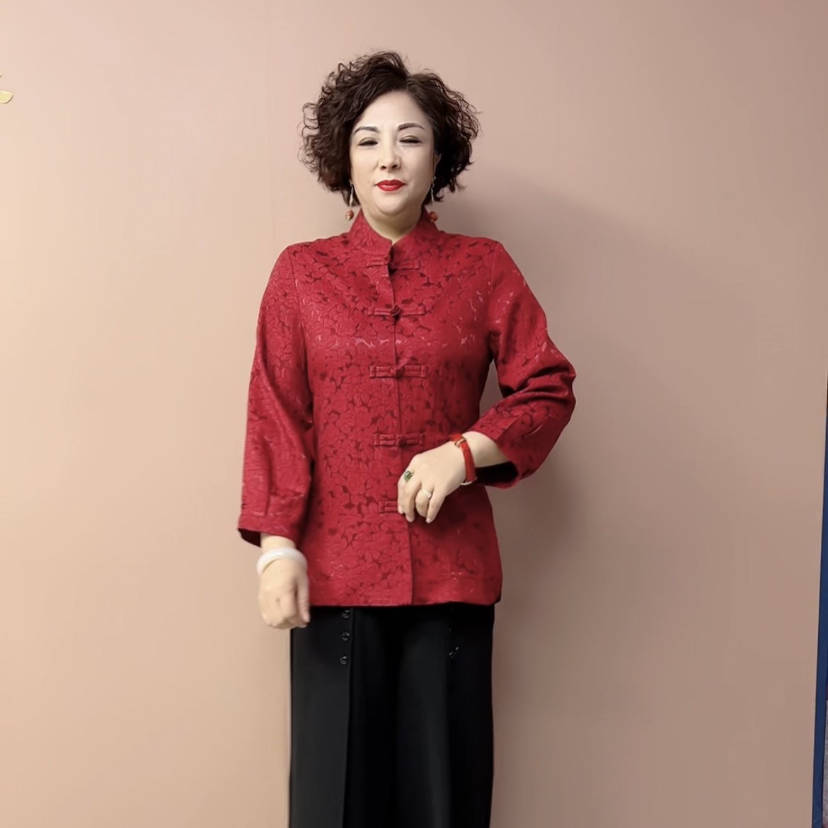 春装新款加厚云锦丝缎衬衫气质中老年妈妈宽松大码开衫桑蚕丝外套