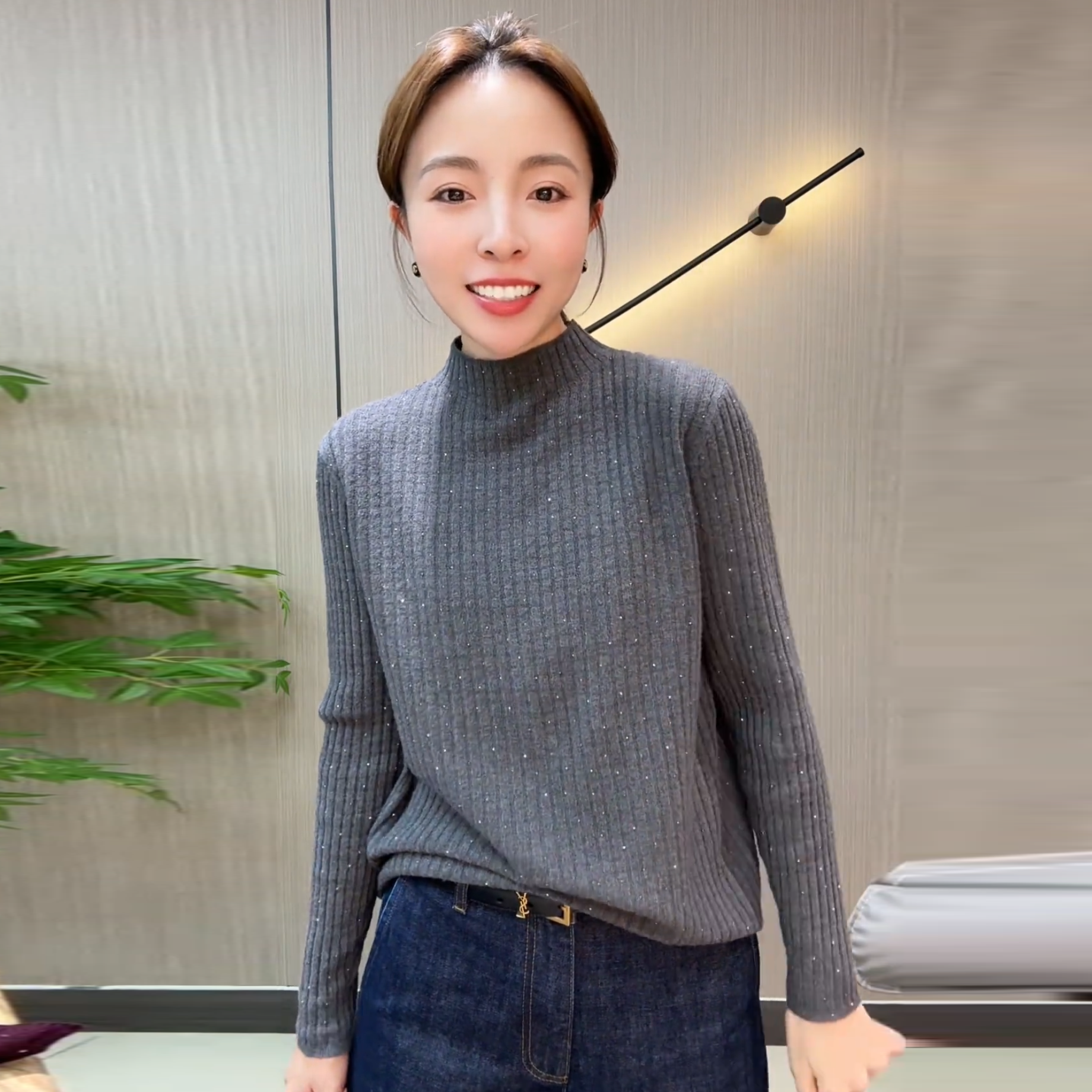 满天星针织衫半高领新款毛衣修身秋冬洋气打底衫长袖宽松上衣内搭