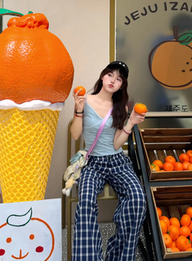 橘子冰淇淋仿真模型网红甜品店打卡装饰冰激凌摆件大型商场美陈