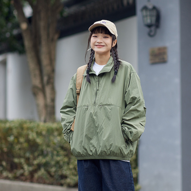 HASU春秋新品中性立领冲锋衣女bf宽松显瘦户外防水运动短外套夹克,女装/女士精品,短外套,淘宝优惠券,粉丝福利购,淘宝优惠卷