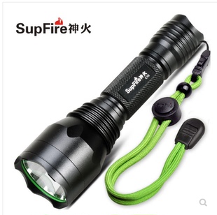 正品 SupFire神火C10强光手电筒可充电白光远射超亮防水LED灯 包邮