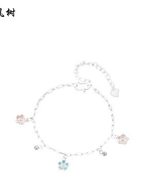 弗风树s999银氛围感简约小清新花朵可爱樱花甜美文艺温柔百搭手链