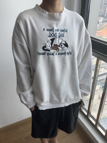 BIG DOG大狗刺绣摇粒绒圆领卫衣古着vtg