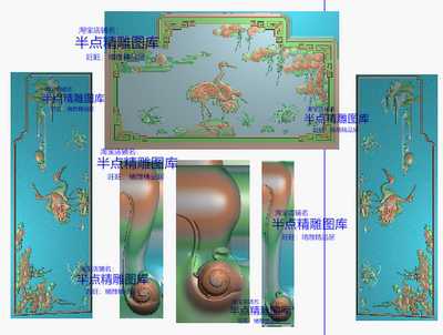 宫廷宝座精雕图浮雕图木雕图松鹤卷书沙发精品松鹤延年花鸟宝座