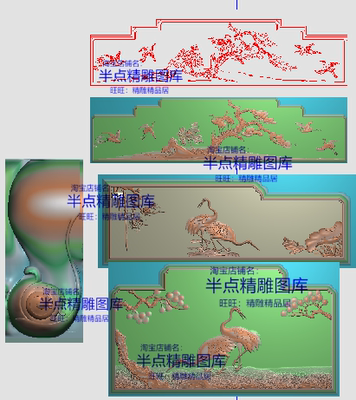 沙发仙鹤花鸟木雕