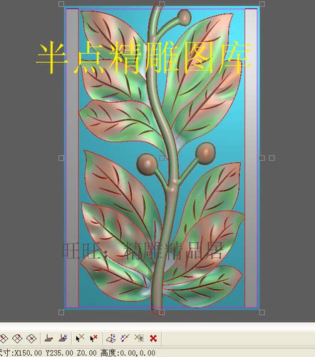 门上花树叶精雕图洋花门柱精品欧式贴花灰度浮雕电脑雕刻效果图