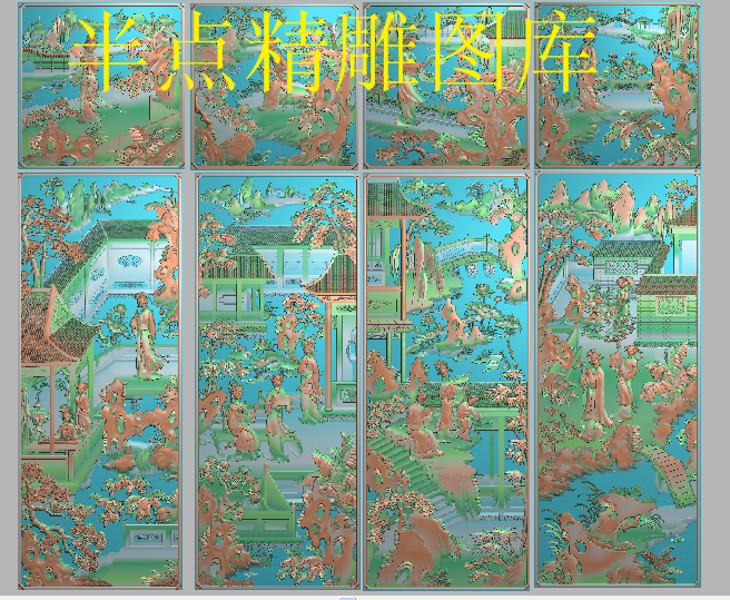 开脸人物仕女大衣柜精雕图浮雕雕刻图山水书柜精品红楼梦顶箱柜