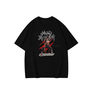 NARUTO火影忍者联名同款动漫复古宽松高街小众短袖T恤男亲子上衣